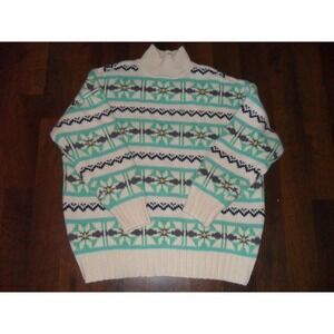 Vintage American‎ Eagle Sweater Mock Neck Pullover Geometric Men Med GRANPACORE